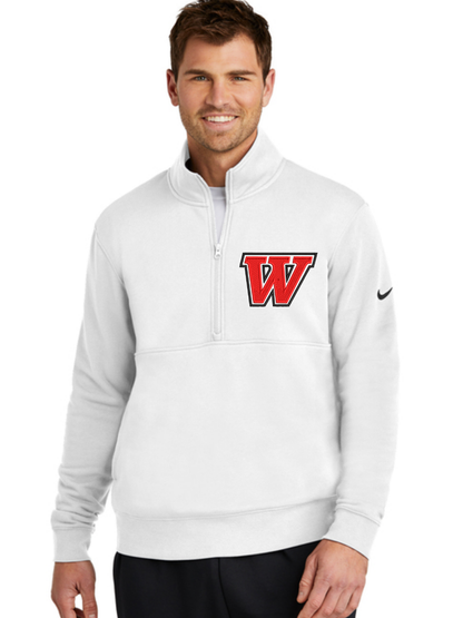 Wadsworth Embroidered Nike Club Fleece Sleeve Swoosh Half Zip