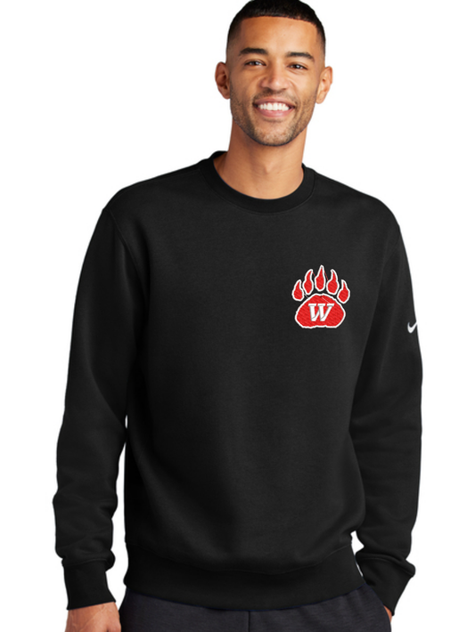 Wadsworth Embroidered Nike Club Fleece Sleeve Swoosh Crewneck Sweatshirt