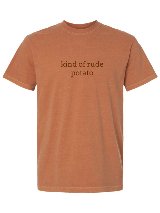 Kind Of A Rude Potato Embroidered Comfort Colors Thanksgiving T-Shirt