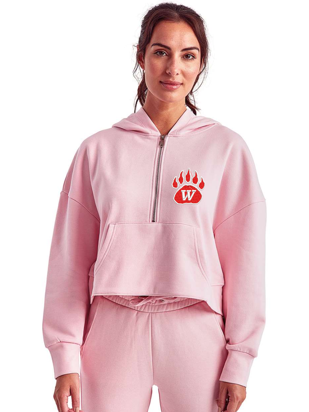 Wadsworth Embroidered Women's Alice Half-Zip Hooded Sweatshirt