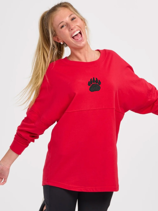 Wadsworth Paw Embroidered Women's Long Sleeve Retro Jersey T-Shirt