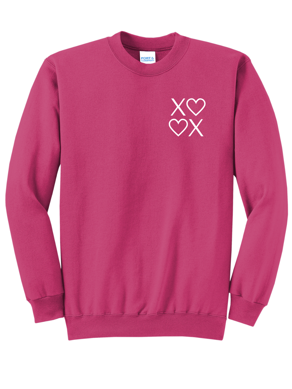 Xs & Hearts Embroidered Fleece Crewneck Sweatshirt