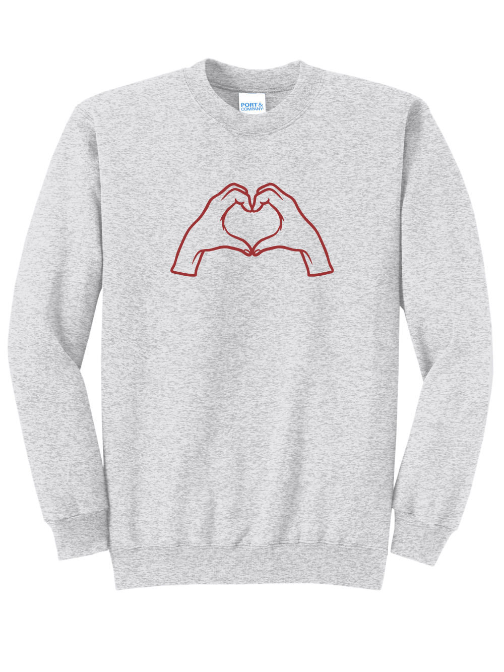 Heart Hands Embroidered Fleece Crewneck Sweatshirt