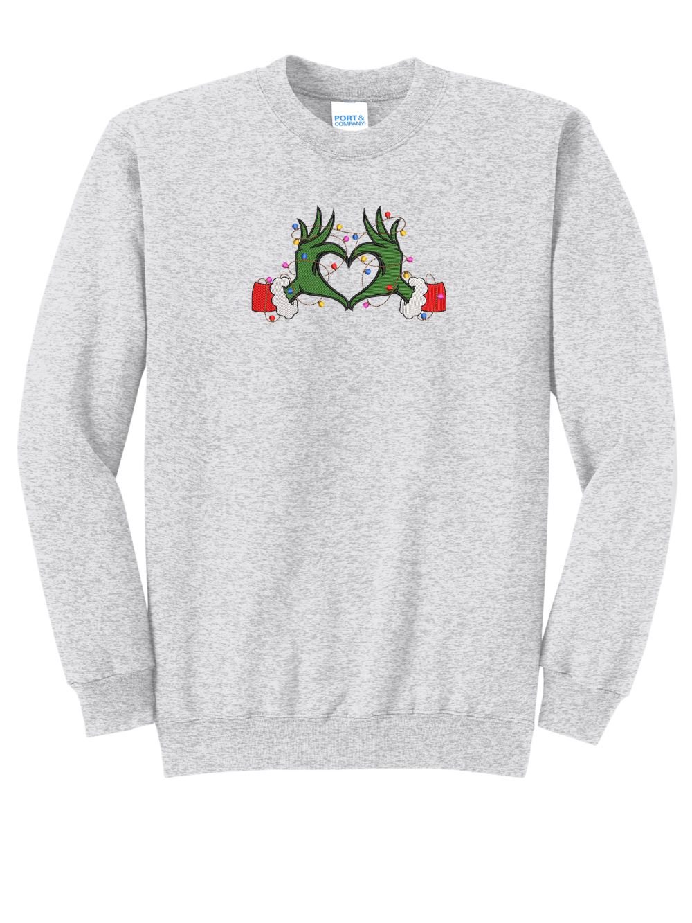 Grinch Heart Hands Embroidered Crewneck Sweatshirt Sansew Designs