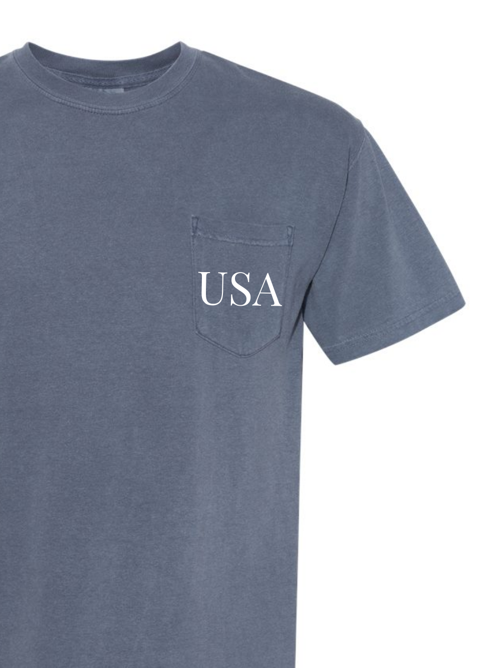 Embroidered USA Comfort Colors Pocket T-Shirt