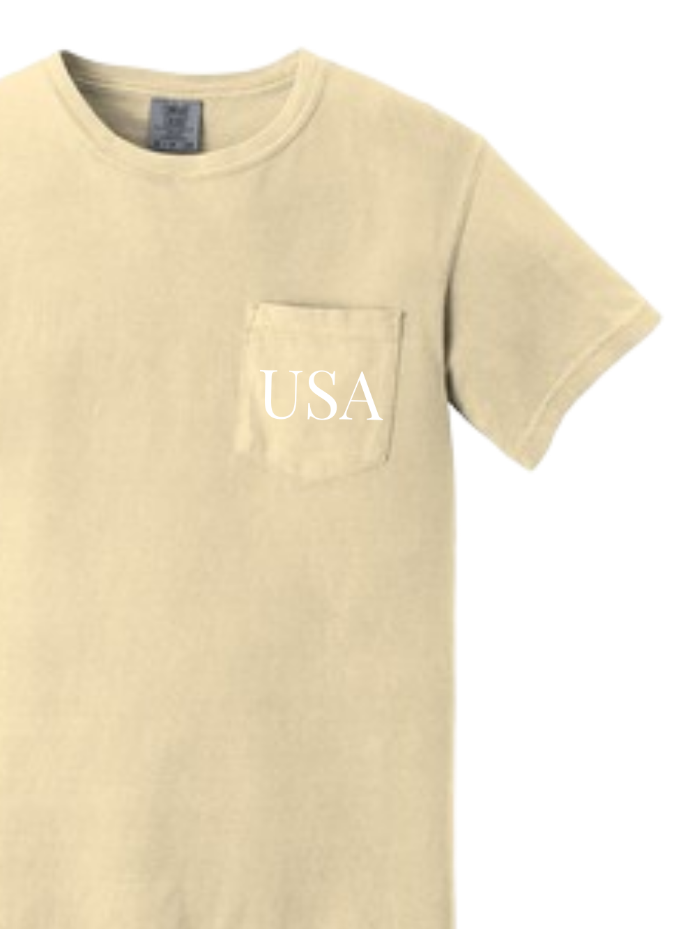 Embroidered USA Comfort Colors Pocket T-Shirt