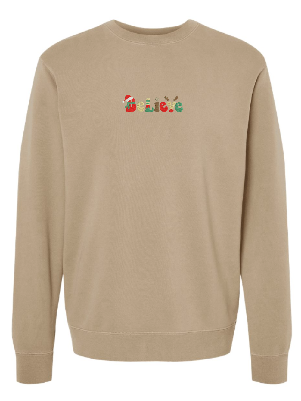 Believe Embroidered Washed Crewneck Sweatshirt