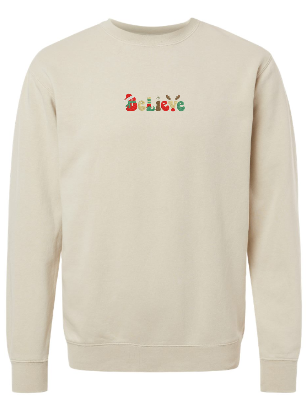 Believe Embroidered Washed Crewneck Sweatshirt