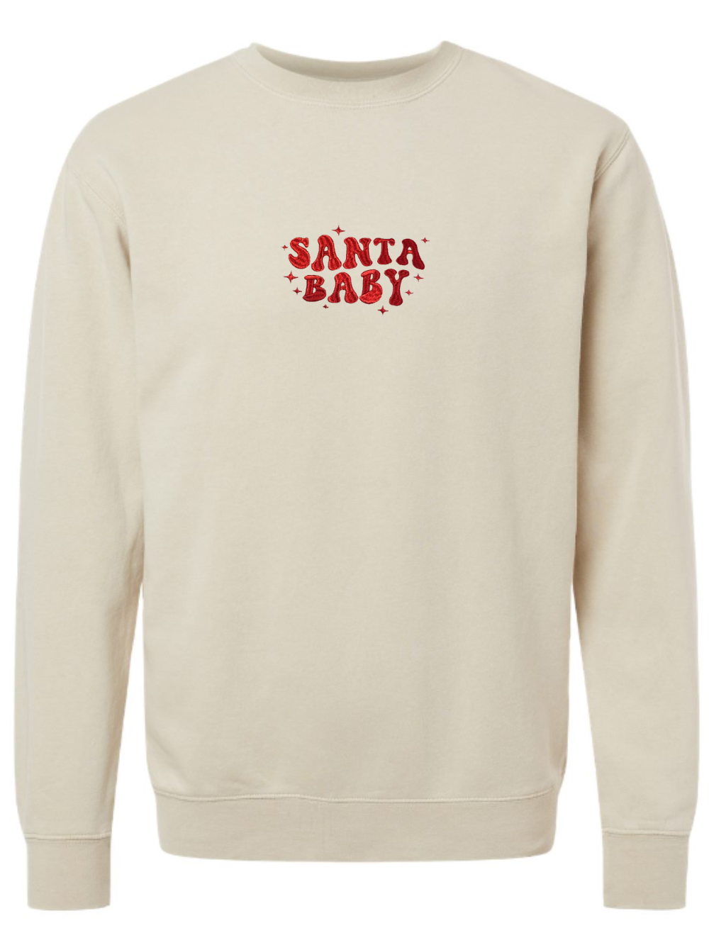 Santa Baby Embroidered Washed Crewneck Sweatshirt