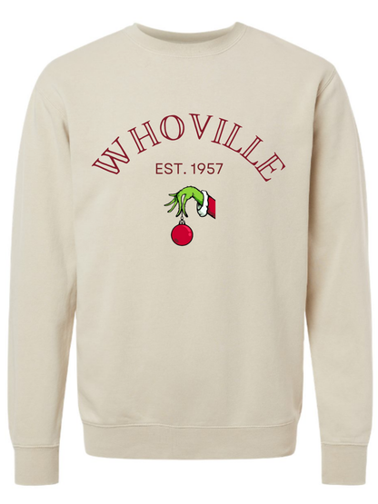 Whoville Embroidered Washed Crewneck Sweatshirt