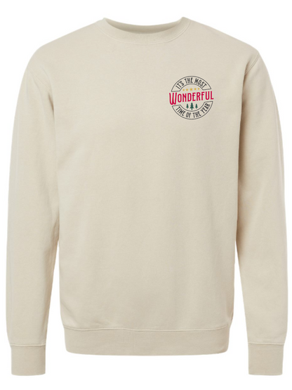 It's The Most Wonderful Time Of The Year Embroidered Washed Crewneck Sweatshirt