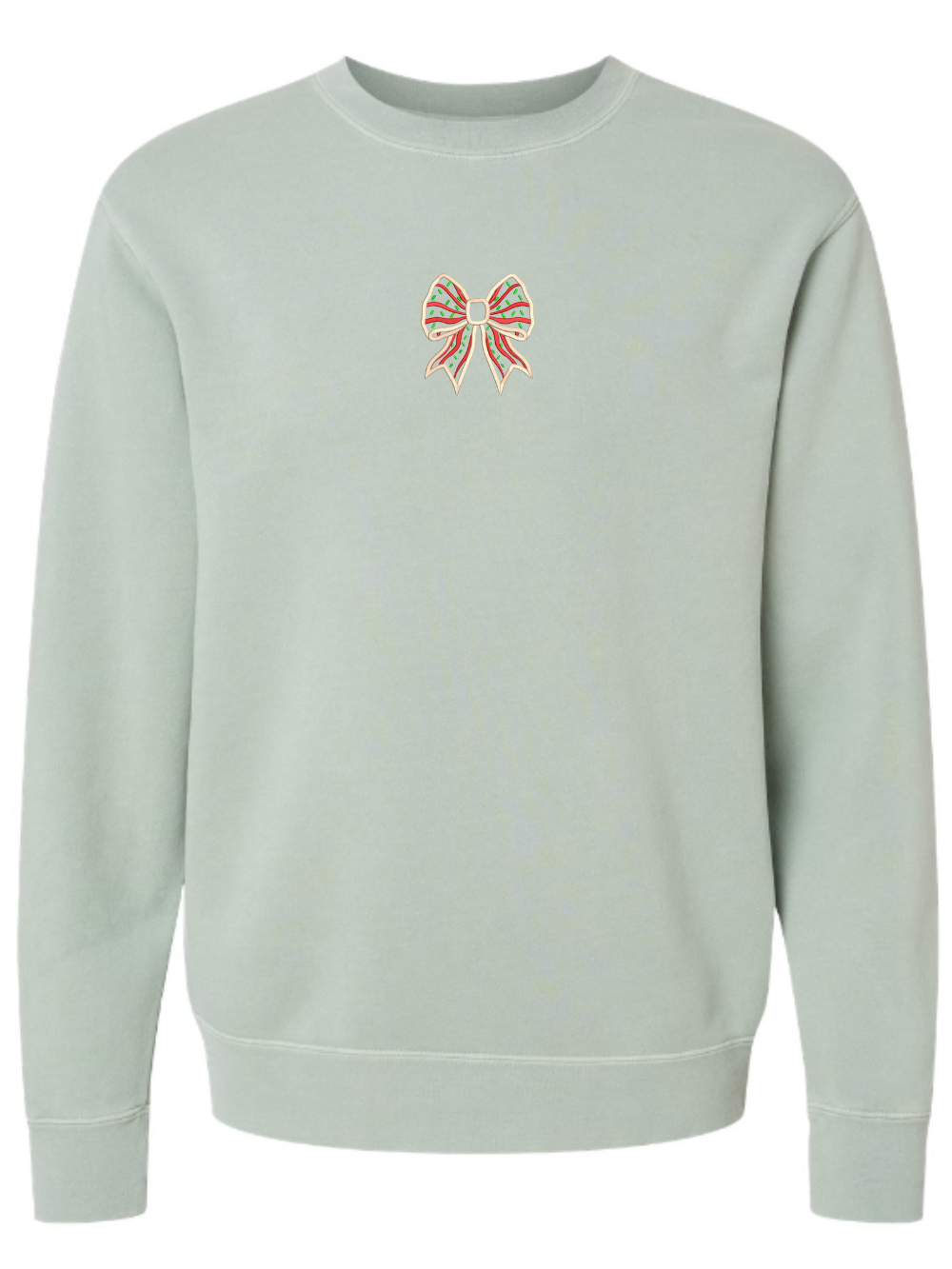 Christmas Cookie Bow Embroidered Washed Crewneck Sweatshirt