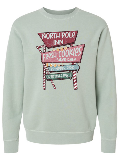 North Pole Inn Graphic Washed Crewneck Sweatshirt