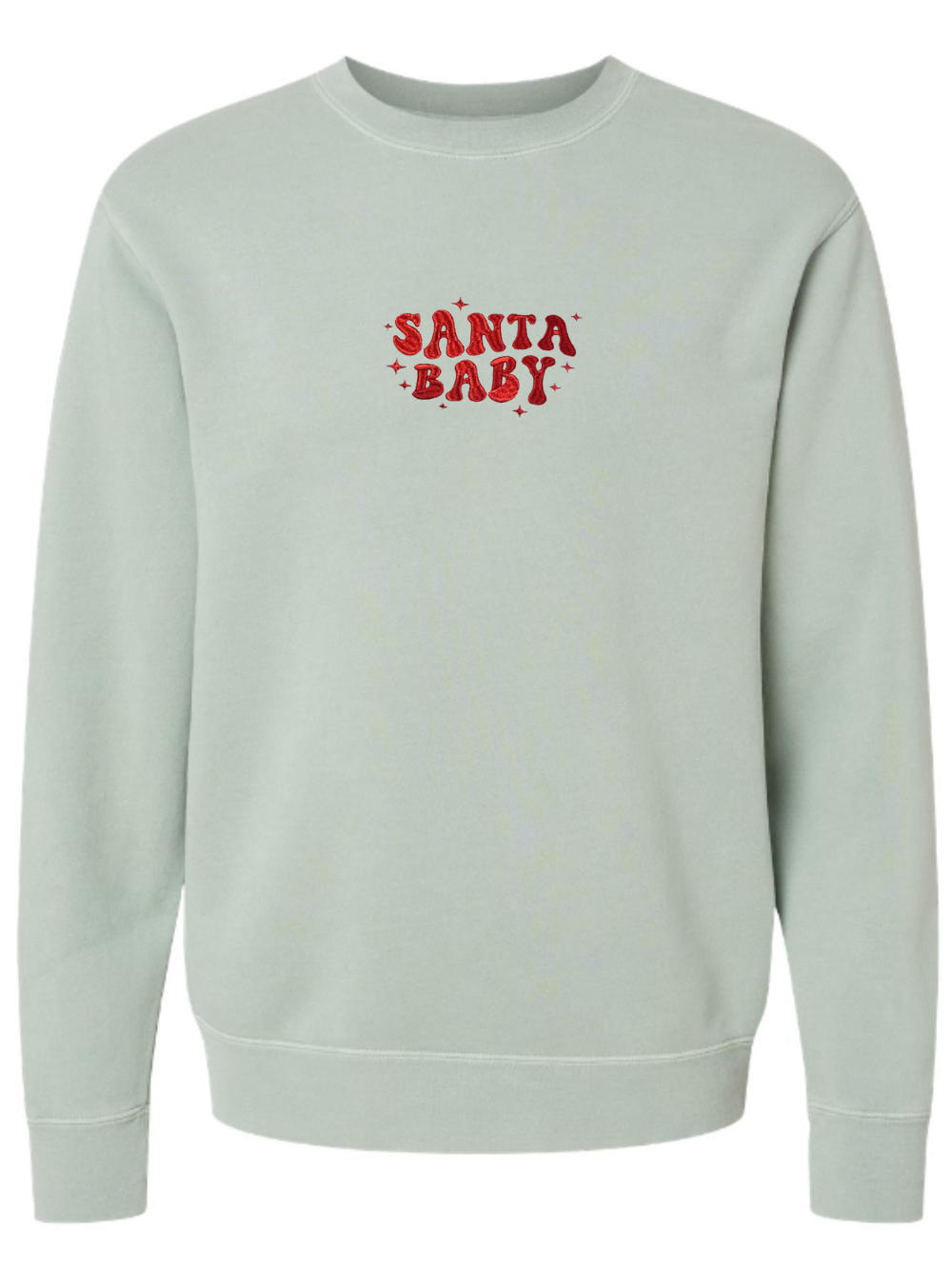 Santa Baby Embroidered Washed Crewneck Sweatshirt