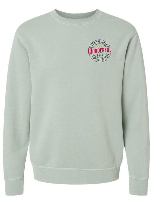 It's The Most Wonderful Time Of The Year Embroidered Washed Crewneck Sweatshirt