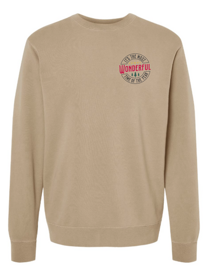 It's The Most Wonderful Time Of The Year Embroidered Washed Crewneck Sweatshirt