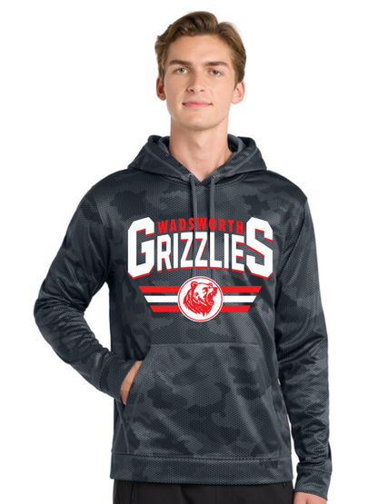 Wadsworth Grizzlies Printed Sport-Tek® CamoHex Fleece Hooded Sweatshirt