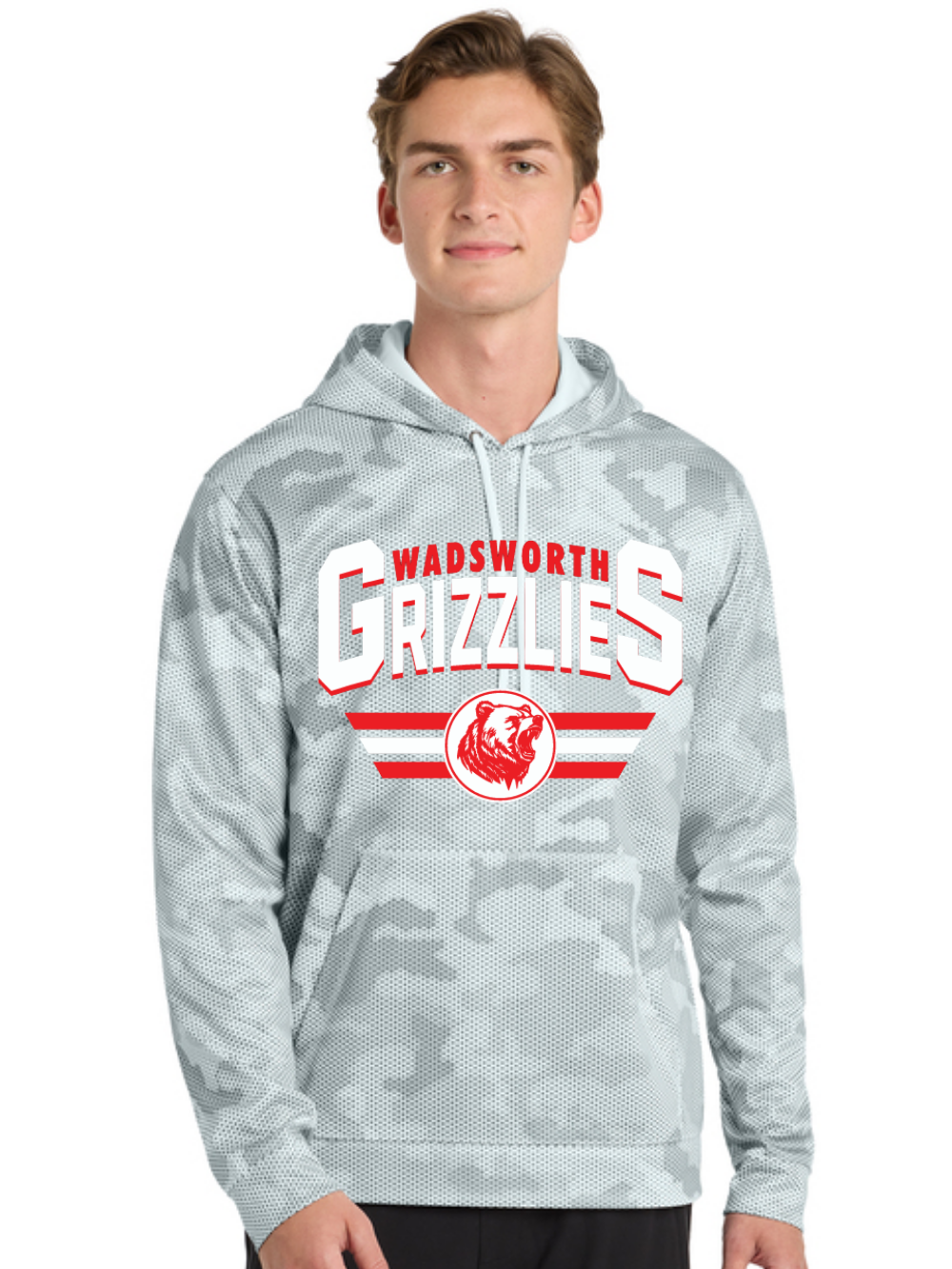 Wadsworth Grizzlies Printed Sport-Tek® CamoHex Fleece Hooded Sweatshirt