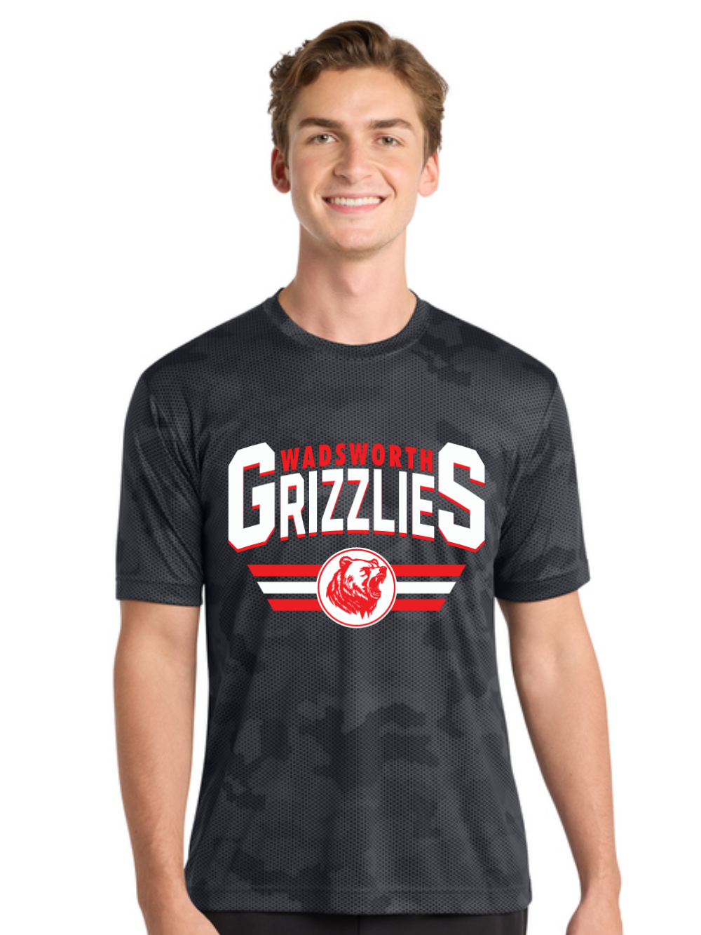 Wadsworth Grizzlies Printed Sport-Tek® CamoHex Tee