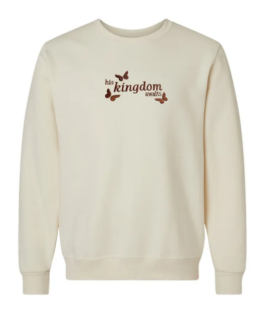 His Kingdom Awaits Embroidered Ultra Soft Crewneck Sweatshirt