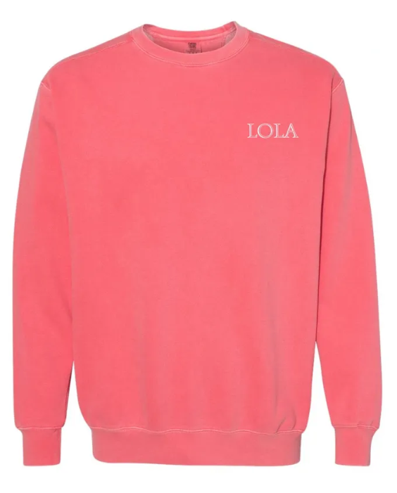 "Custom Name" Embroidered Comfort Colors Garment Dyed Sweatshirt