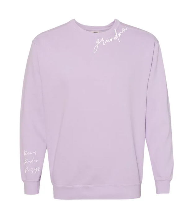 Customized Collar & Sleeve Embroidered Comfort Colors Crewneck Sweatshirt