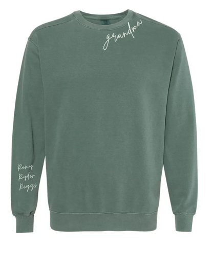 Customized Collar & Sleeve Embroidered Comfort Colors Crewneck Sweatshirt