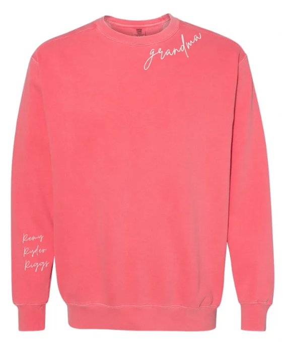 Customized Collar & Sleeve Embroidered Comfort Colors Crewneck Sweatshirt