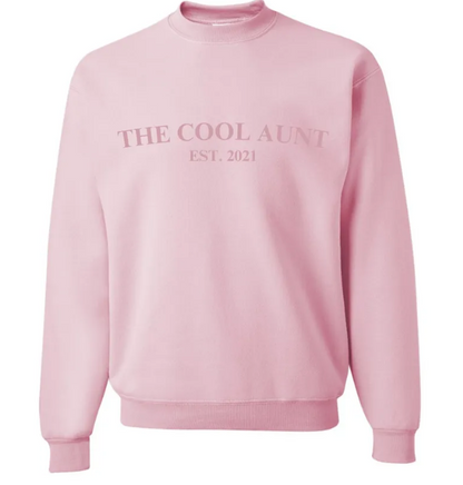 The Cool Aunt Custom Year Embroidered Crewneck Sweatshirt