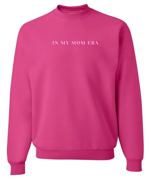 In My Mom Era Monochromatic Embroidered Crew Neck Sweatshirt