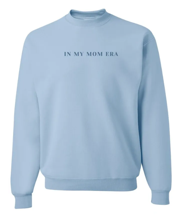 In My Mom Era Monochromatic Embroidered Crew Neck Sweatshirt