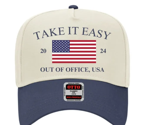 Take It Easy USA Out Of Office Embroidered OTTO 5 Panel Mid Profile Baseball Cap