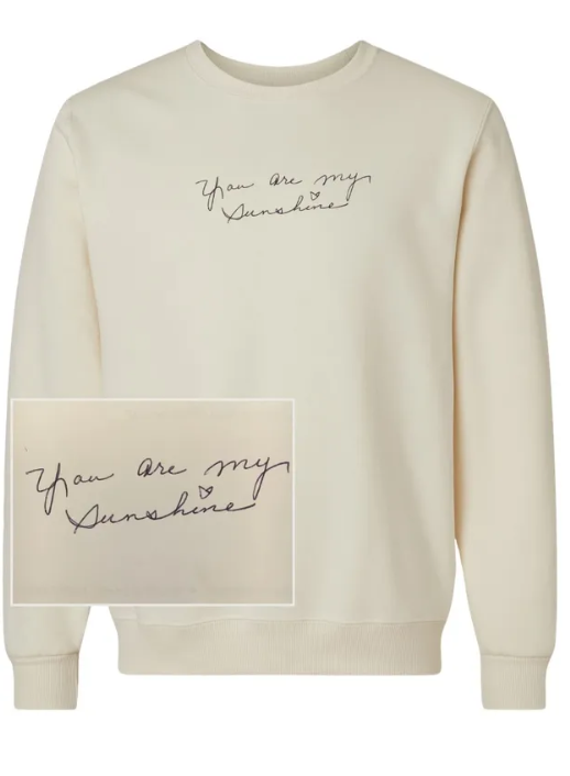 Custom Handwriting or Drawing Embroidered Crewneck Sweatshirt