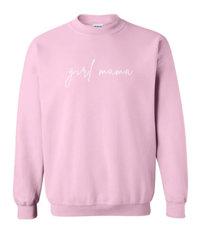 Girl Mama or Boy Mama Embroidered Crew Neck Sweatshirt