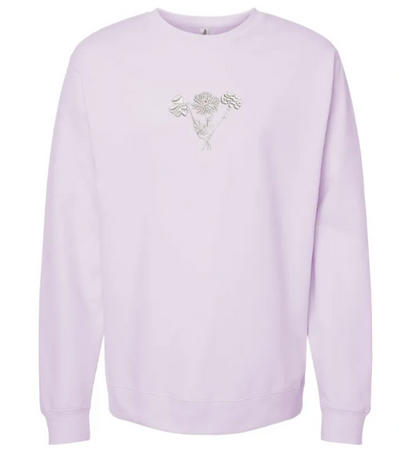 Custom Birth Flower Bouquet Embroidered Crewneck Sweatshirt