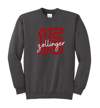 Custom Name & Number Embroidered Crewneck Sweatshirt