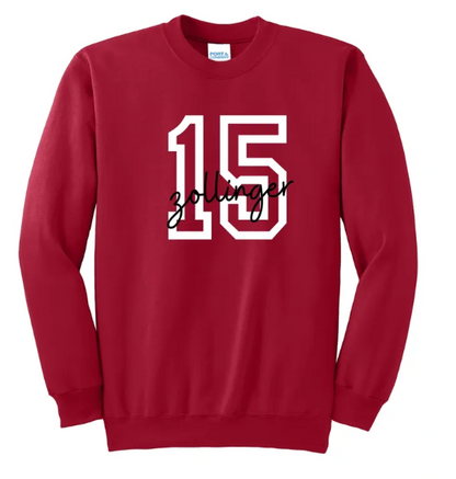 Custom Name & Number Embroidered Crewneck Sweatshirt