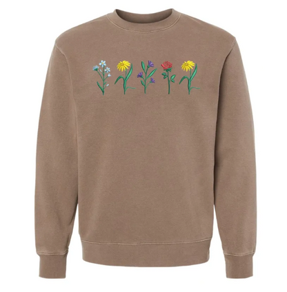 Custom Birth Flower Embroidered Crewneck Sweatshirt