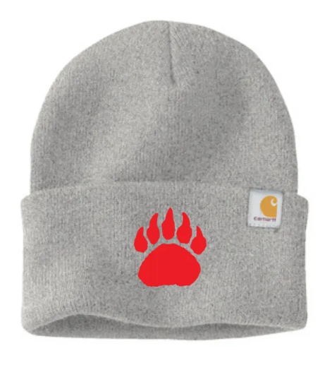 Red Paw Print Embroidered Carhartt Beanie Hat