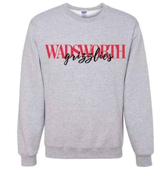 Wadsworth Grizzlies Embroidered Crewneck Sweatshirt