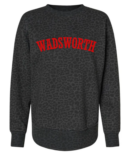 Wadsworth Embroidered Ladies Weekend Fleece Raw Edge Crewneck Sweatshirt