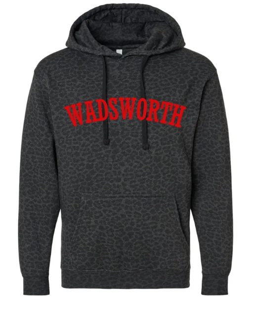 Wadsworth Embroidered Black Leopard Hooded Sweatshirt