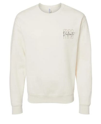 Mrs. "Your Name" White Cream Embroidered Unisex Crew Neck Sweatshirt