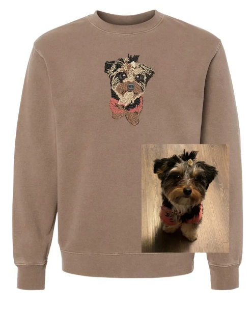 Custom Dog or Animal Embroidered Crewneck Sweatshirt