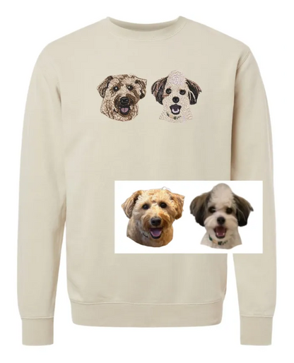 Custom Dog or Animal Embroidered Crewneck Sweatshirt