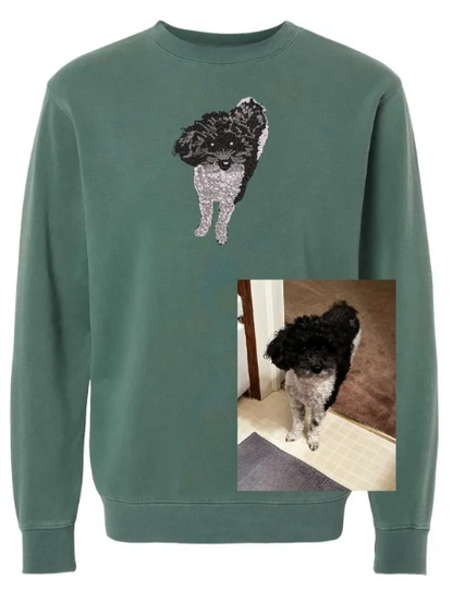 Custom Dog or Animal Embroidered Crewneck Sweatshirt