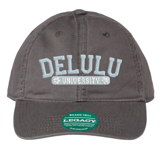 Delulu University Embroidered Relaxed Twill Dad Hat