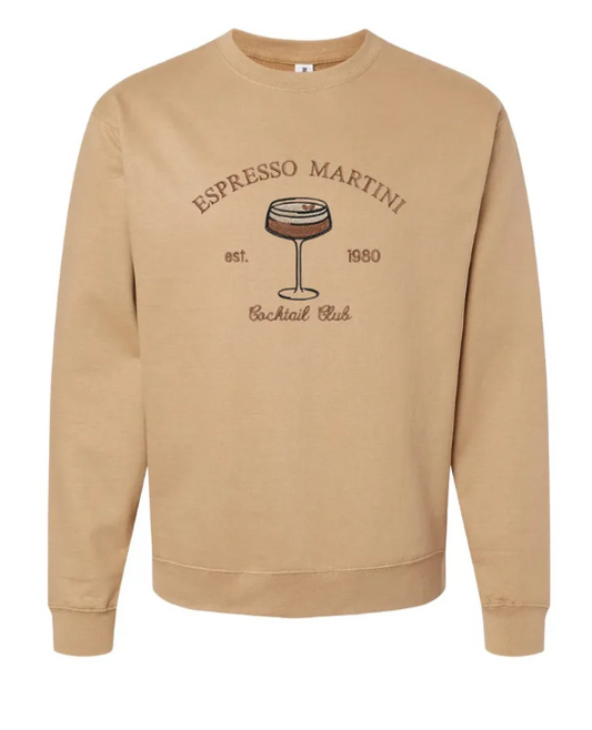 Espresso Martini Cocktail Club Embroidered Crewneck Sweatshirt