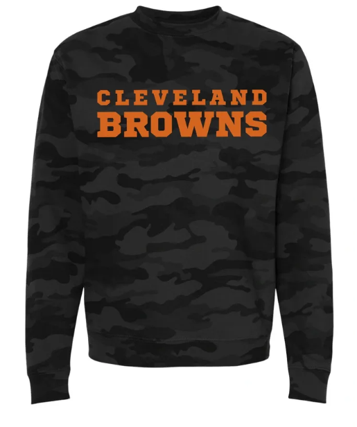 Cleveland Browns Camo Embroidered Crewneck Sweatshirt