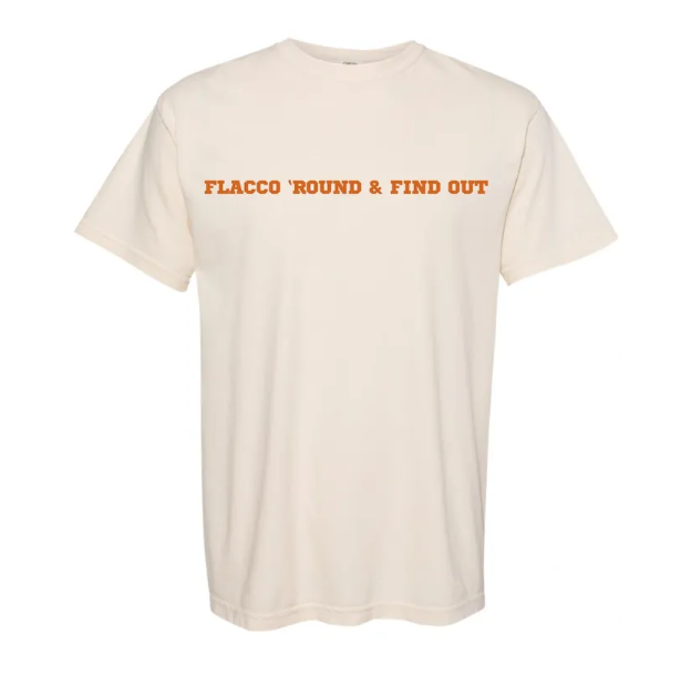 Flacco 'Round & Find Out Embroidered Short Sleeve Washed T-Shirt